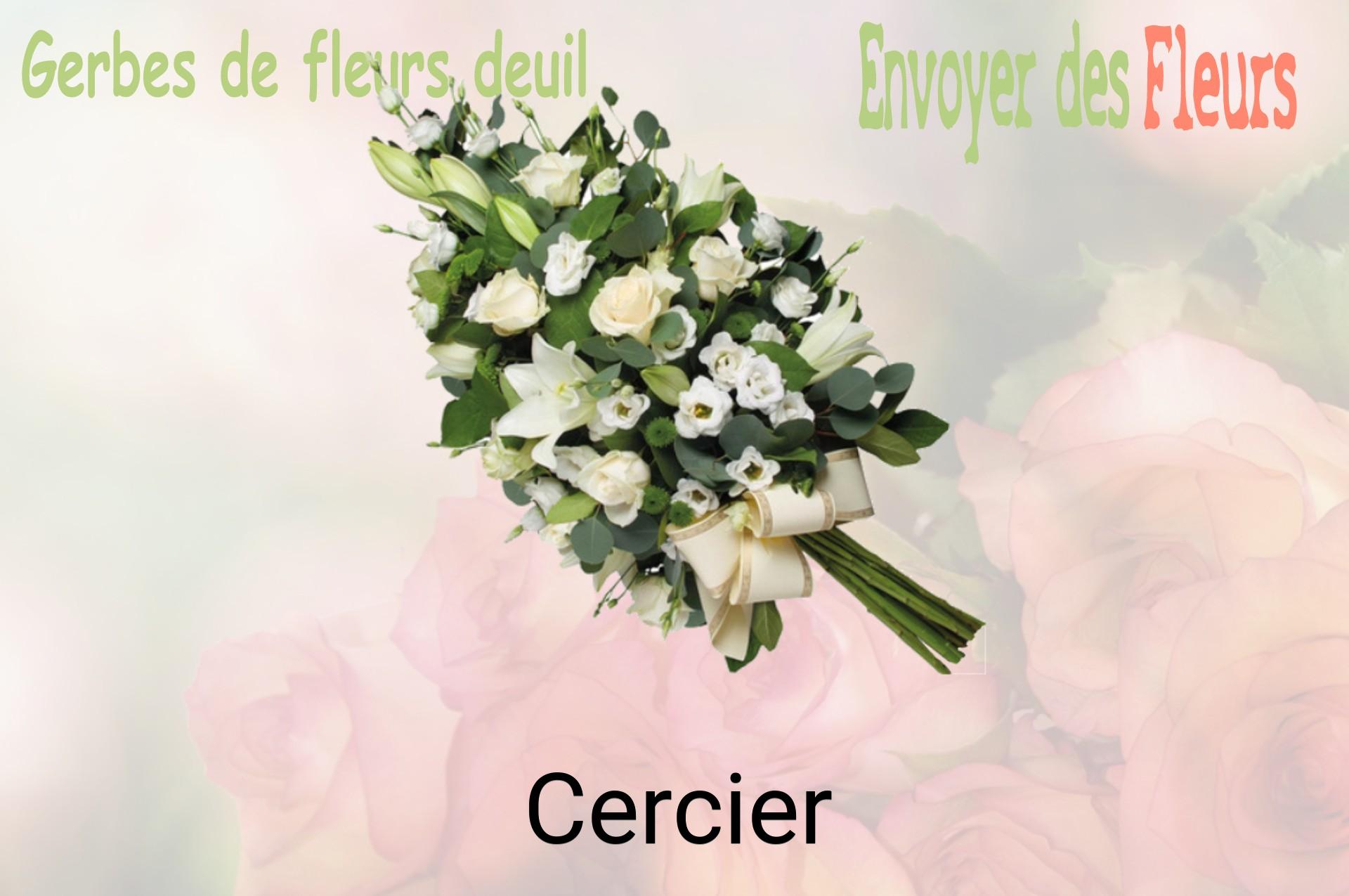 Gerbe de fleurs de deuil livrée à Cercier
